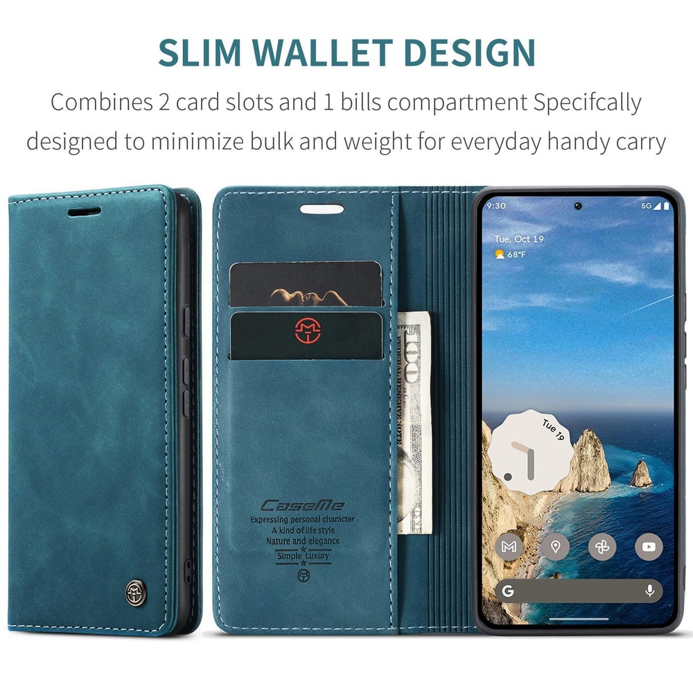 Google Pixel 9a Wallet Flip Case Leather Stand Cover With Card Holder Shockproof Protection 1