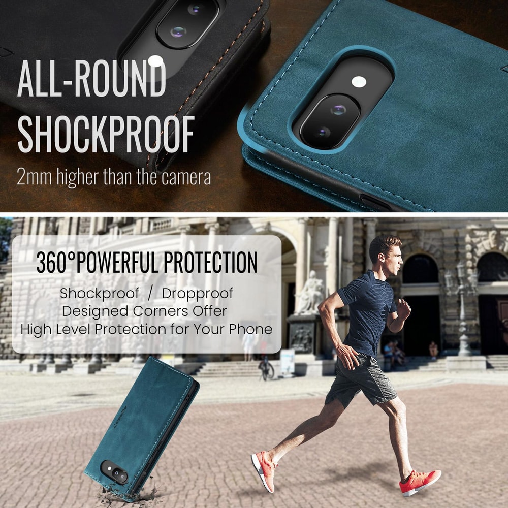 Google Pixel 9a Wallet Flip Case Leather Stand Cover With Card Holder Shockproof Protection 7