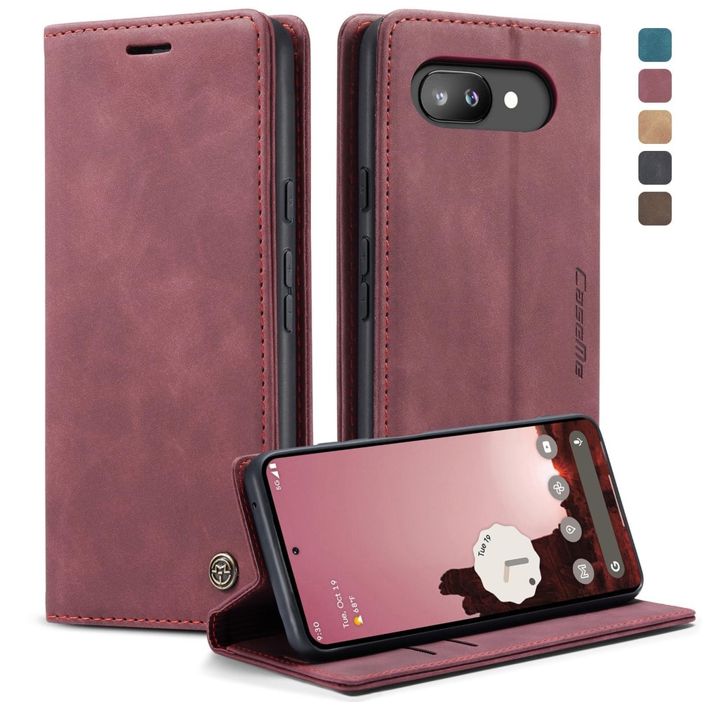 Google Pixel 9a Wallet Flip Case Leather Stand Cover With Card Holder Shockproof Protection 11