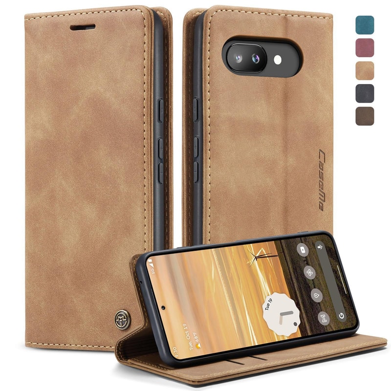 Google Pixel 9a Wallet Flip Case Leather Stand Cover With Card Holder Shockproof Protection 10