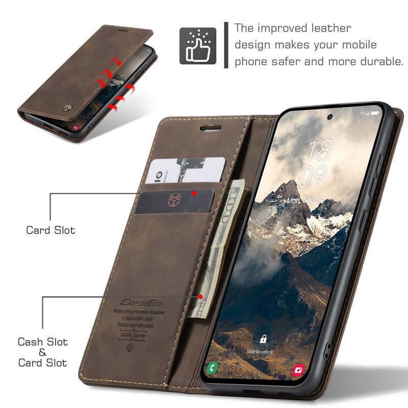 CaseMe Leather Wallet Phone Case Flip Cover With Card Holder Stand 2