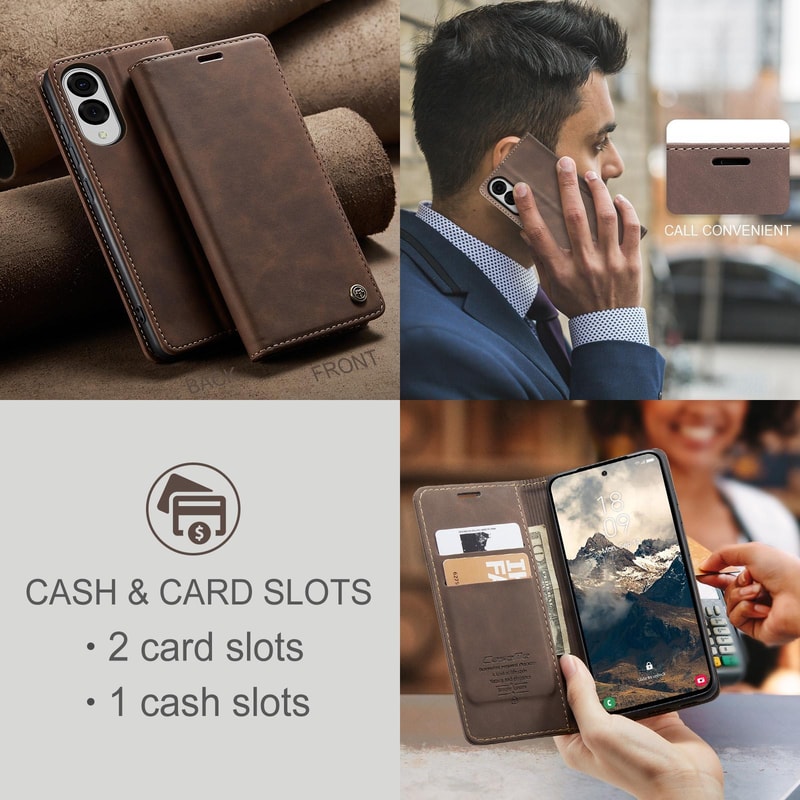 CaseMe Leather Wallet Phone Case Flip Cover With Card Holder Stand 3