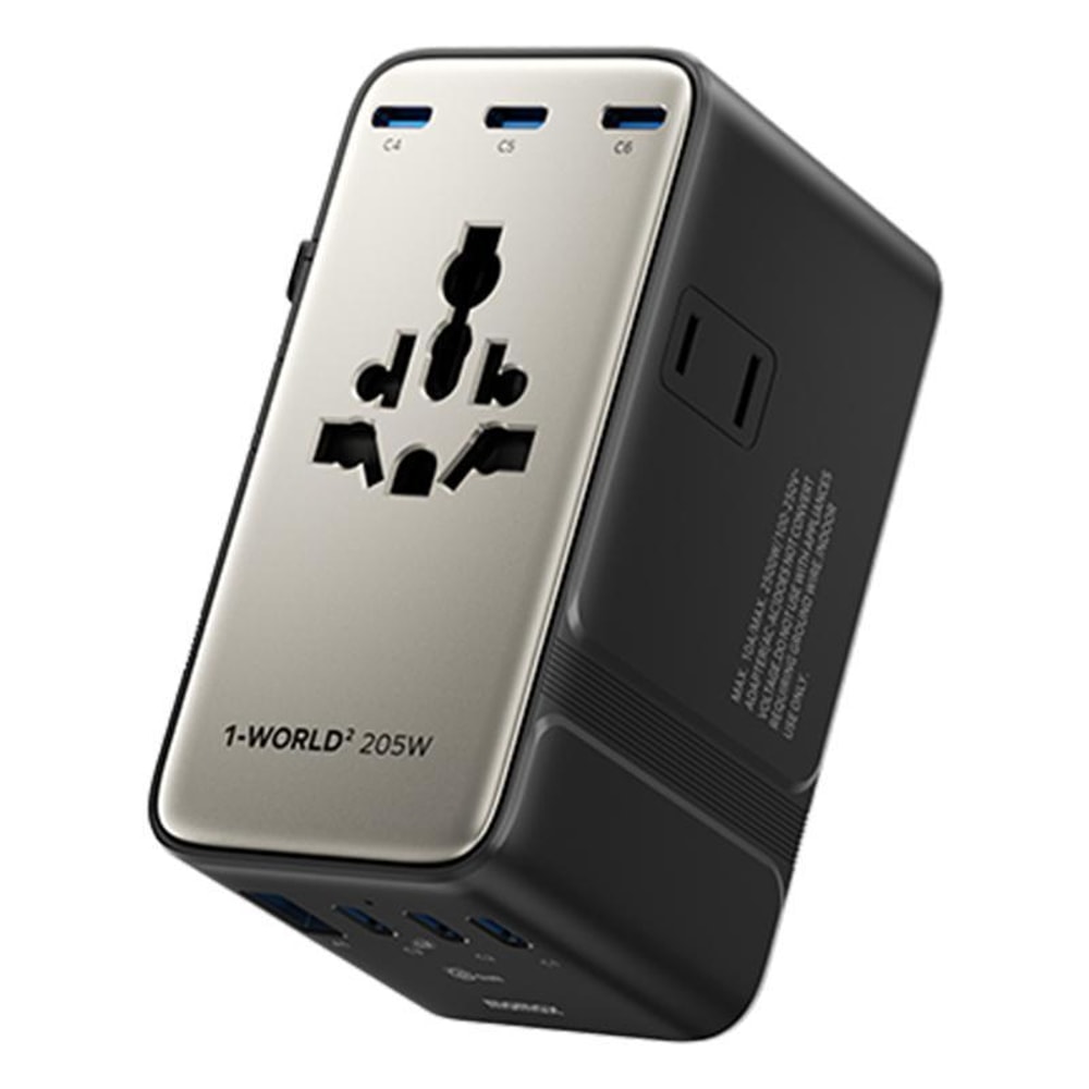 Universal Travel GaN Charger 7 Port Fast Charging Adapter With Dual AC 0