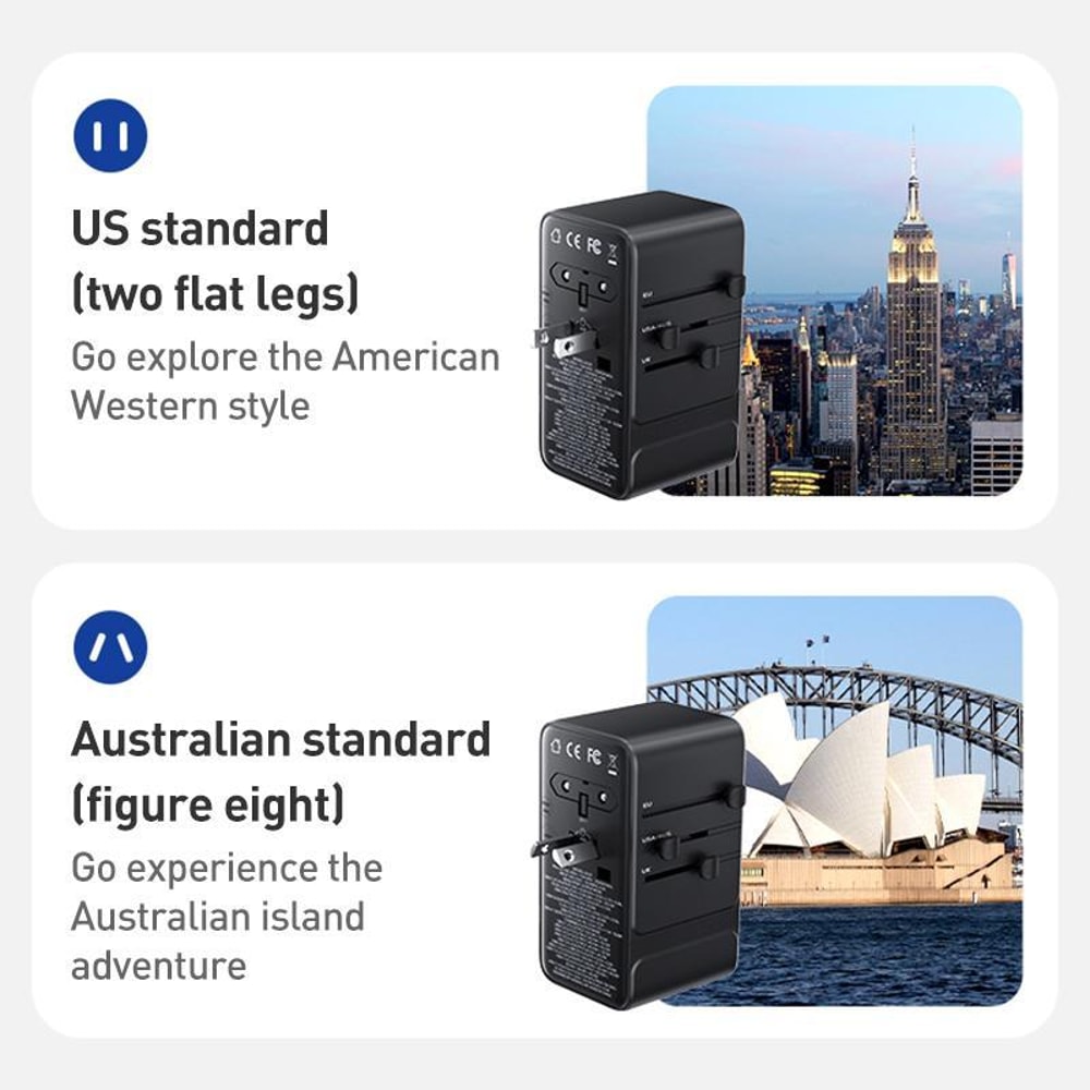 Universal Travel GaN Charger 7 Port Fast Charging Adapter With Dual AC 10