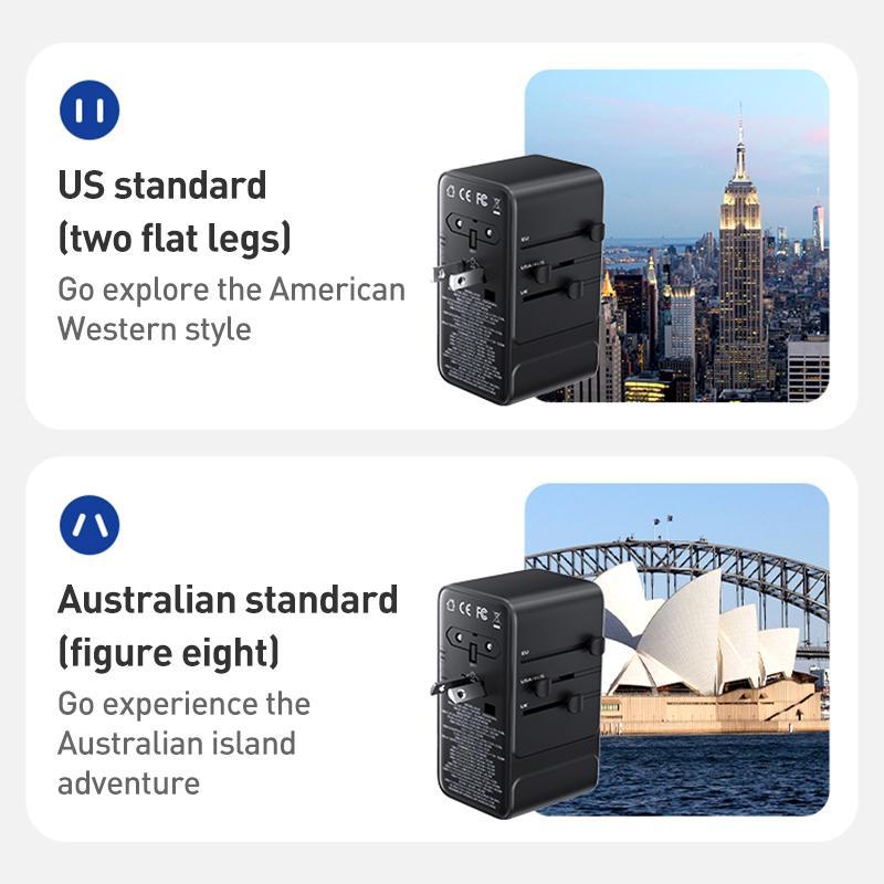 Universal Travel GaN Charger 7 Port Fast Charging Adapter With Dual AC 10