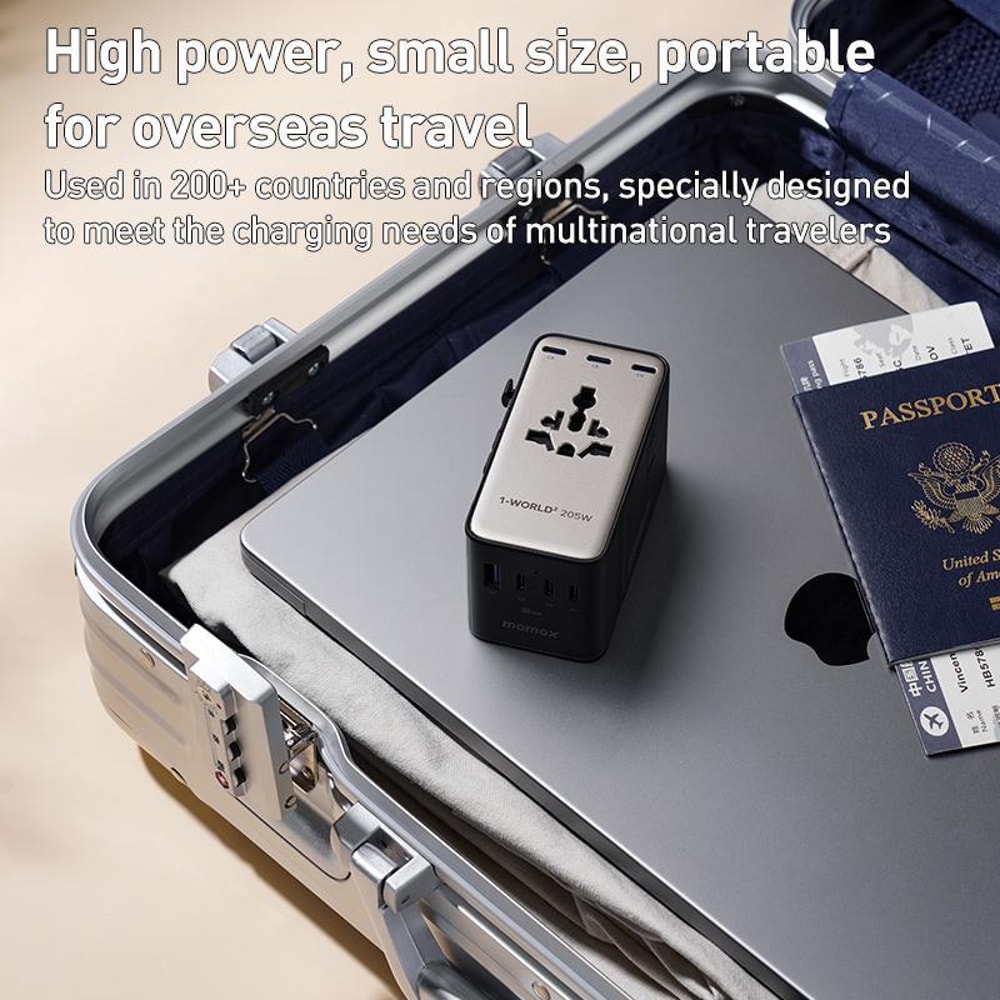 Universal Travel GaN Charger 7 Port Fast Charging Adapter With Dual AC 5