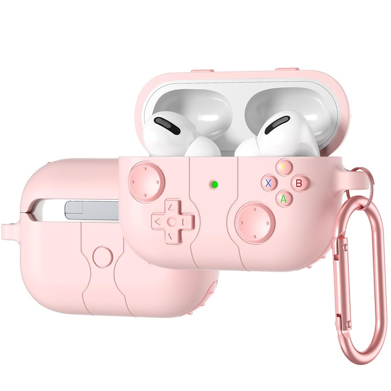 AirPods Pro Game Console Silicone Case With Carabiner Shockproof Protective Cover 10