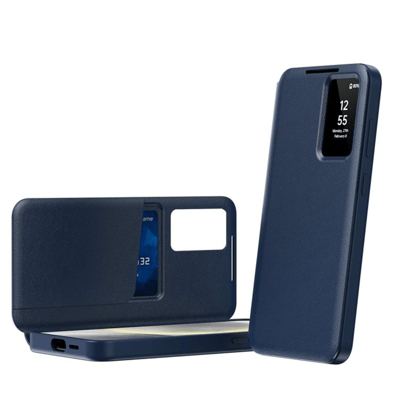 Premium Smart View Window Leather Case With Card Slot Protective Wallet Cover For Samsung Galaxy Ph 6