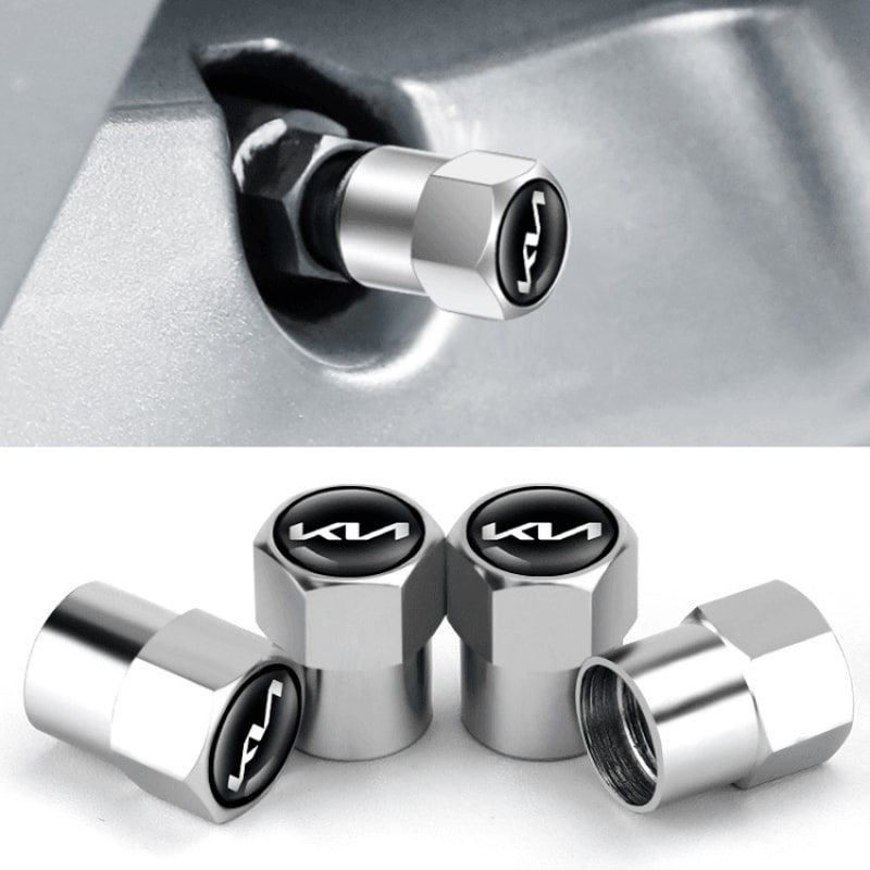 KIA KN Tire Valve Caps Dustproof Metal Valve Stem Caps LeakProof 11