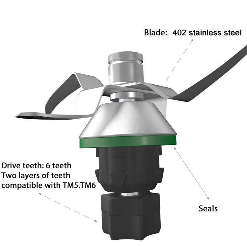 Premium Thermomix Blade Replacement for TM5 TM6 Stainless Steel Knife with Seal Durable Food Processor Blade