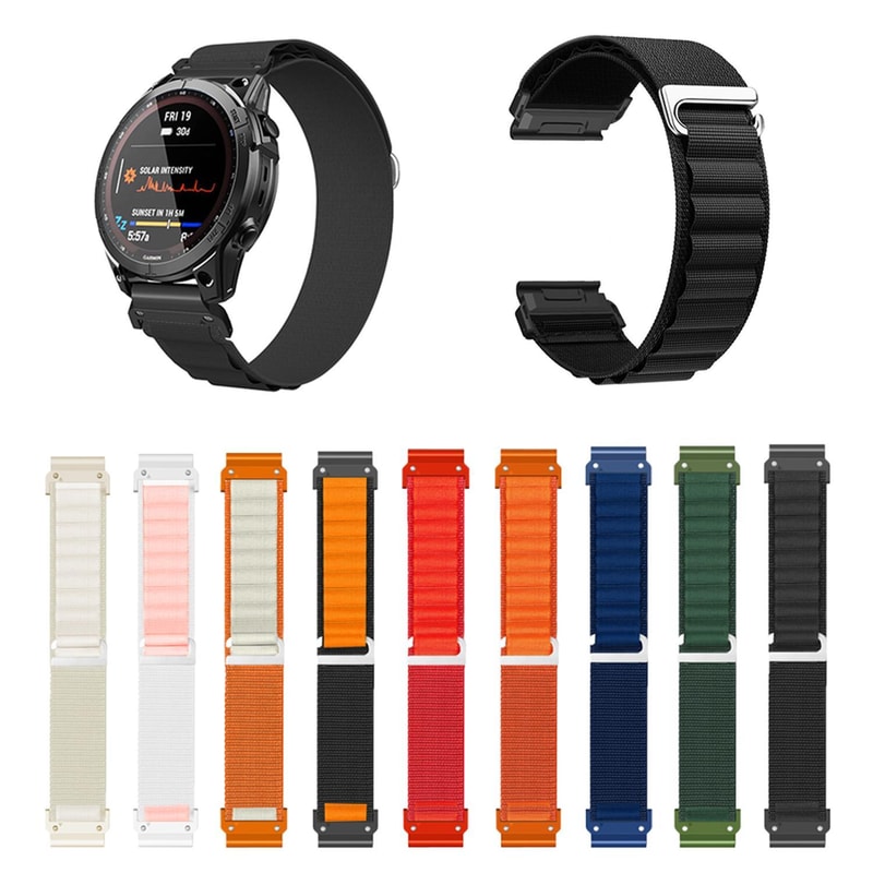 Garmin 22mm Quick Release Nylon Watch Band Adjustable Sport Strap For Fenix Forerunner 3