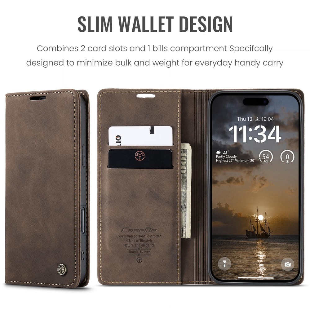 IPhone Wallet Case Leather Flip Cover With Card Holder Stand 1