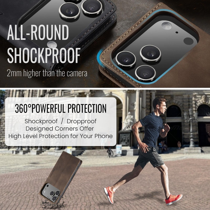 IPhone Wallet Case Leather Flip Cover With Card Holder Stand 5