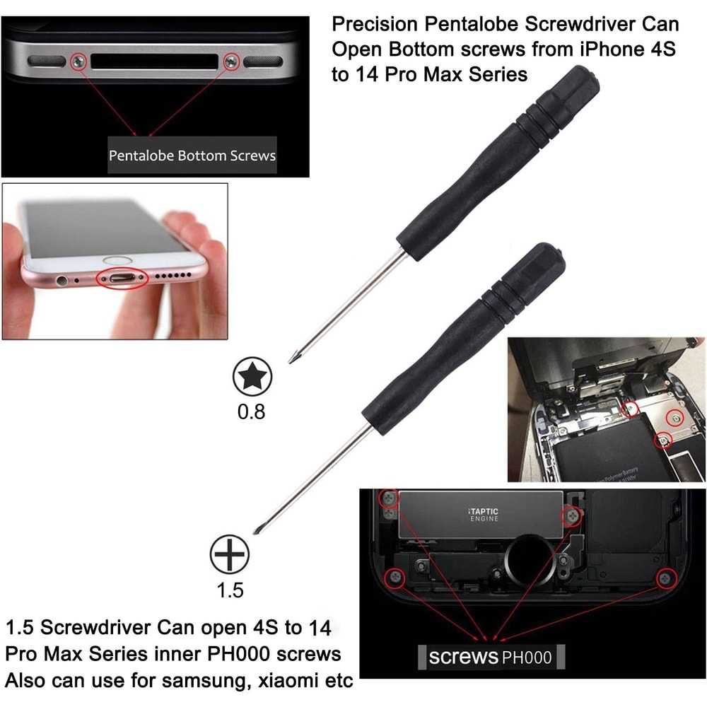 Precision Phone Repair Tool Kit with mobile repair screwdriver set and SIM Eject Pin
