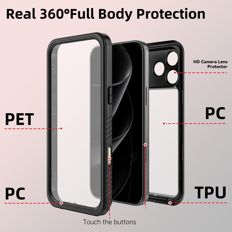 Red Pepper Waterproof IPhone Case IP68 Shockproof Full Body Cover 5