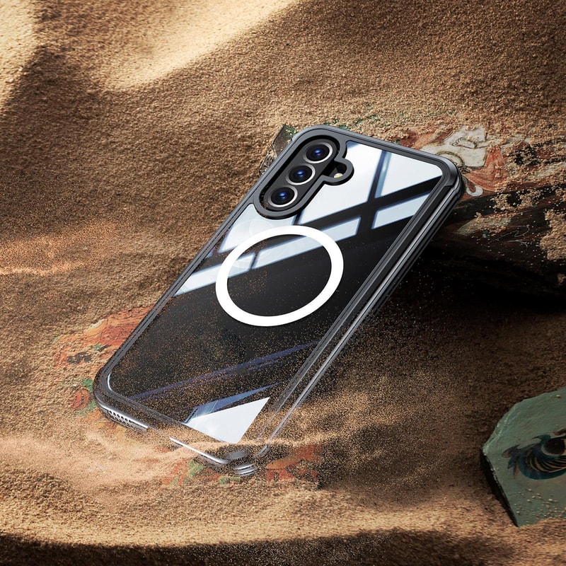 MagSafe Tempered Glass Phone Case For Samsung Galaxy Shockproof Clear Cover 0