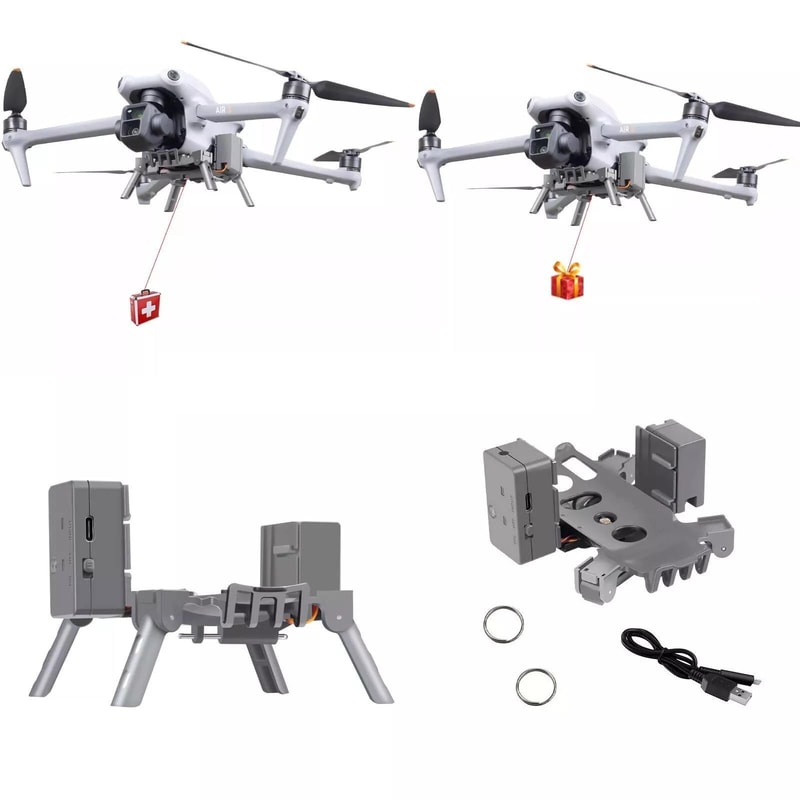 DJI Air 3 Airdrop System Rechargeable Drone Payload Release Kit Load 5