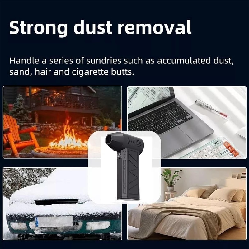 Portable High Speed Air Duster Turbo Fan with Rechargeable Battery & LED Light