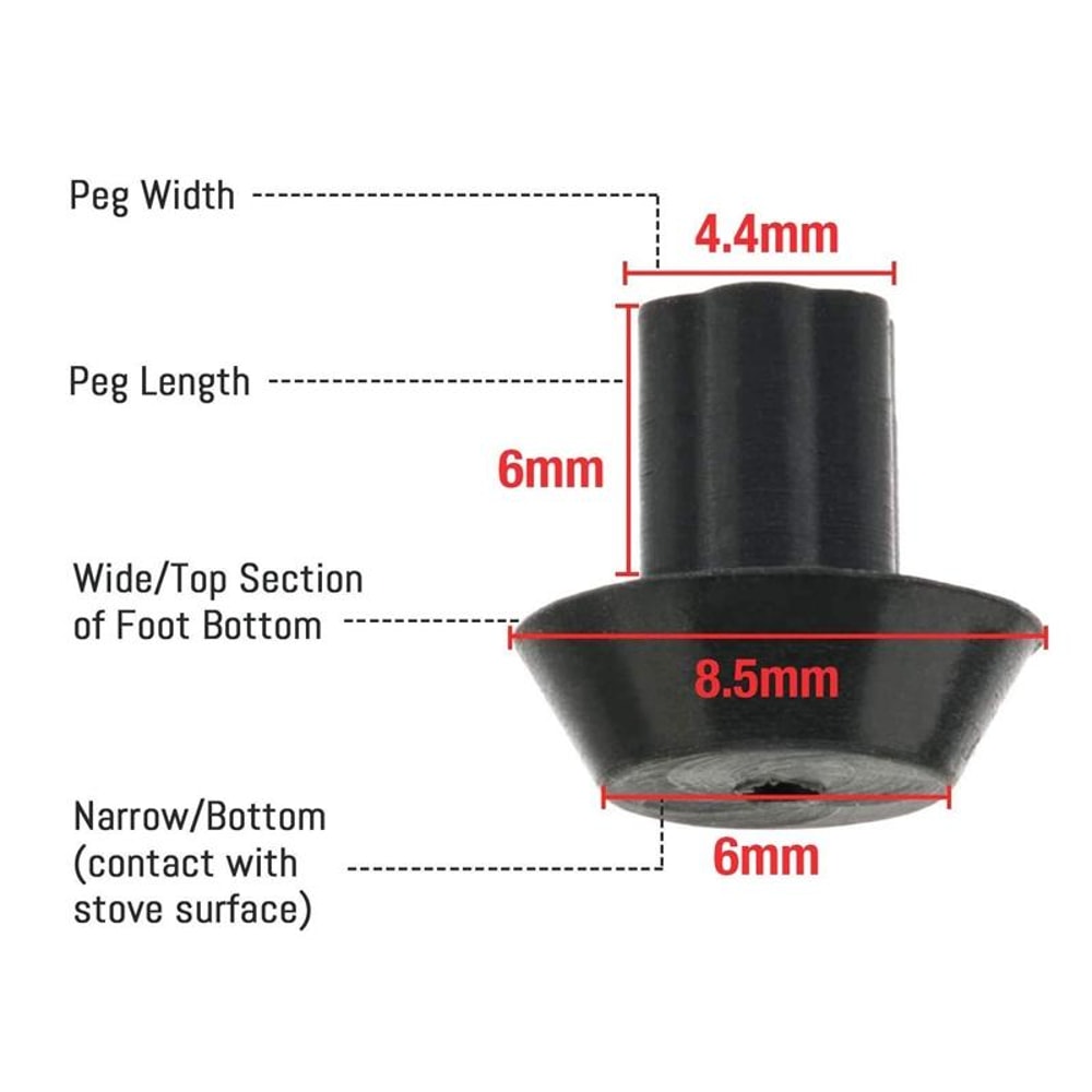 Burner Grate Rubber Feet Set, Heat Resistant Stove Support Pads for GE Kenmore