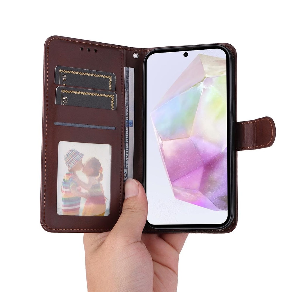 Samsung Galaxy Leather Wallet Case with Card Holder, Stand & Screen Protector