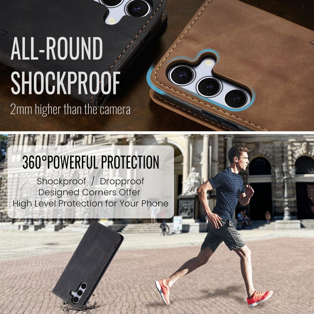 Samsung Galaxy Wallet Flip Case Leather Stand Cover With Card Slots Shockproof Protection 6