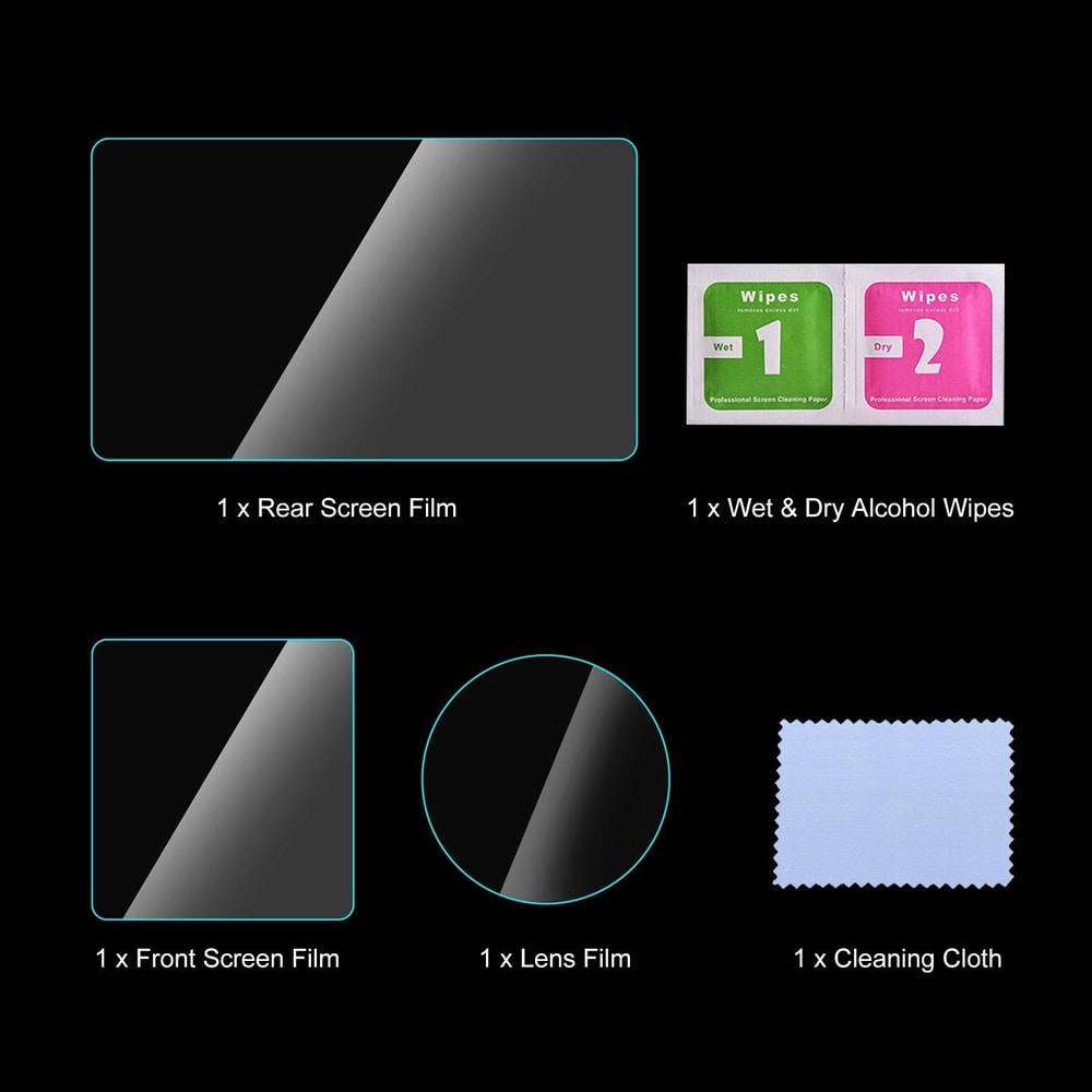 DJI Osmo Action 5 Pro Screen Protector 3-in-1 Tempered Glass Lens & Display Guard