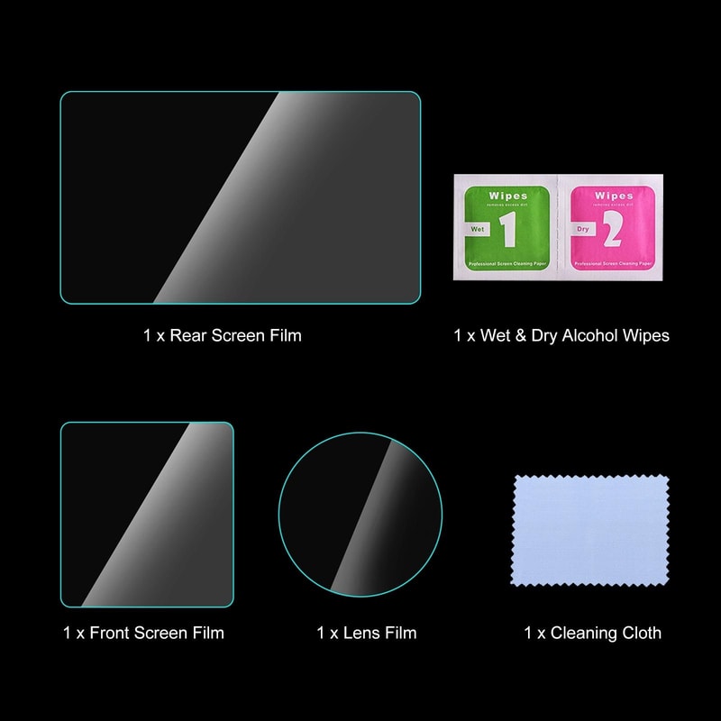 DJI Osmo Action 5 Pro Screen Protector 3-in-1 Tempered Glass Lens & Display Guard