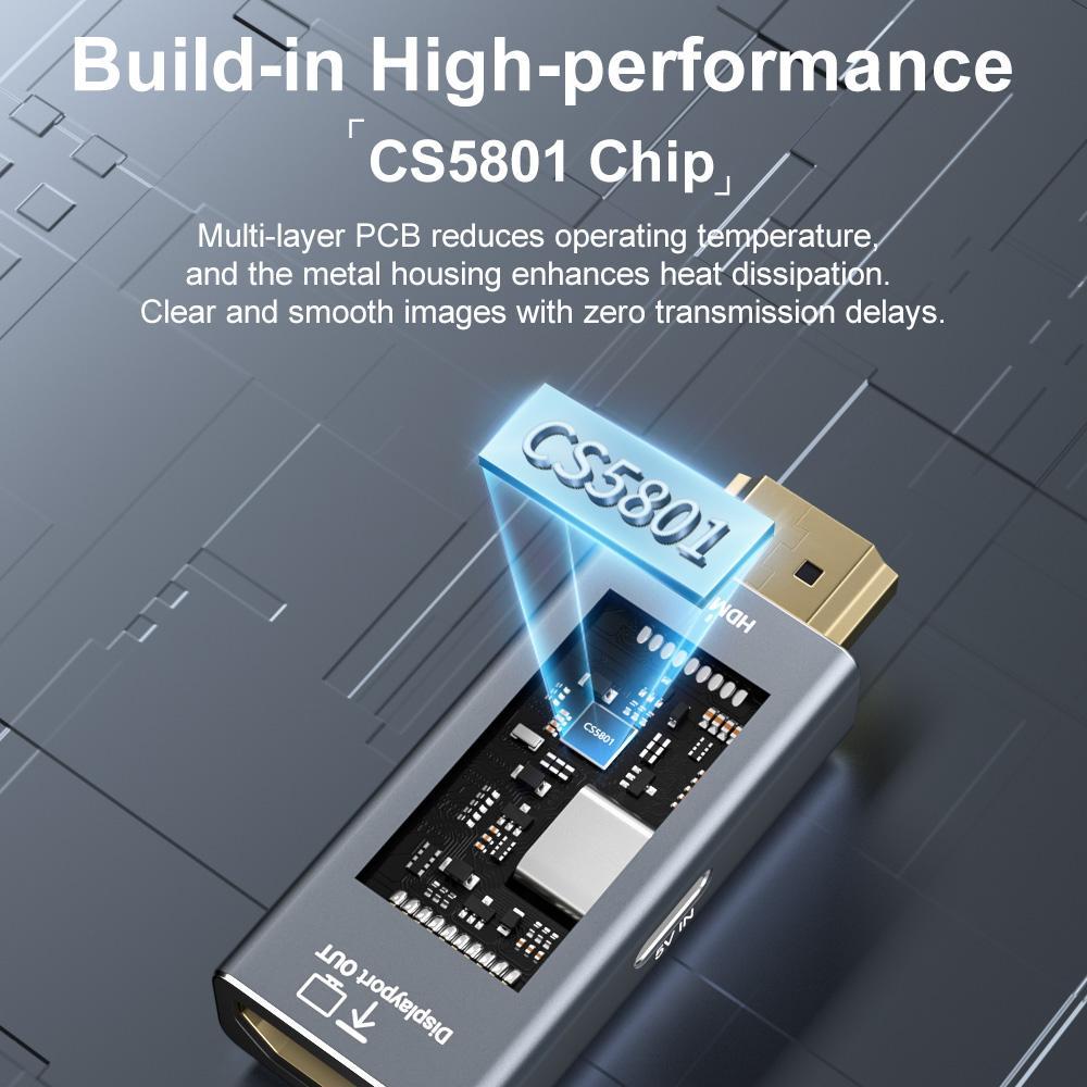 4K HDMI to DisplayPort Adapter 60Hz High Speed Converter for Ultra HD Displays