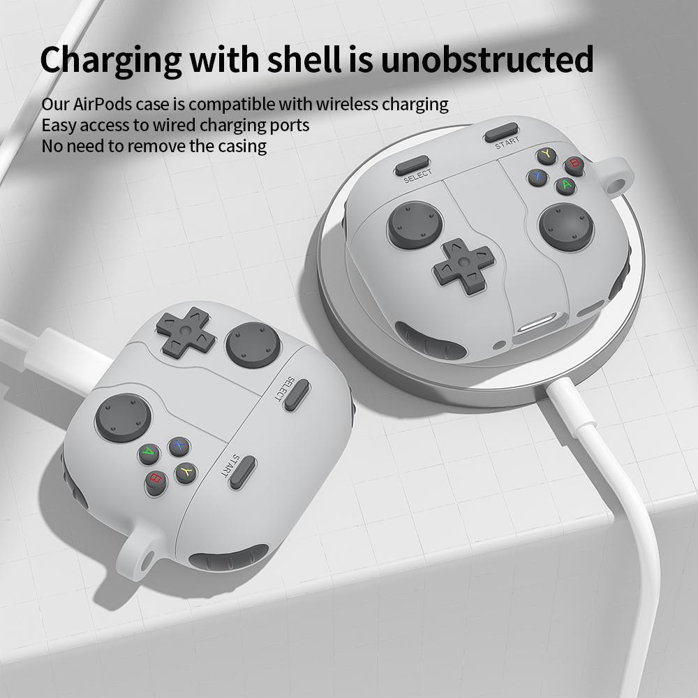 Game Console Style AirPods Pro Case With Carabiner Silicone Protective Cover For Everyday Carry 2