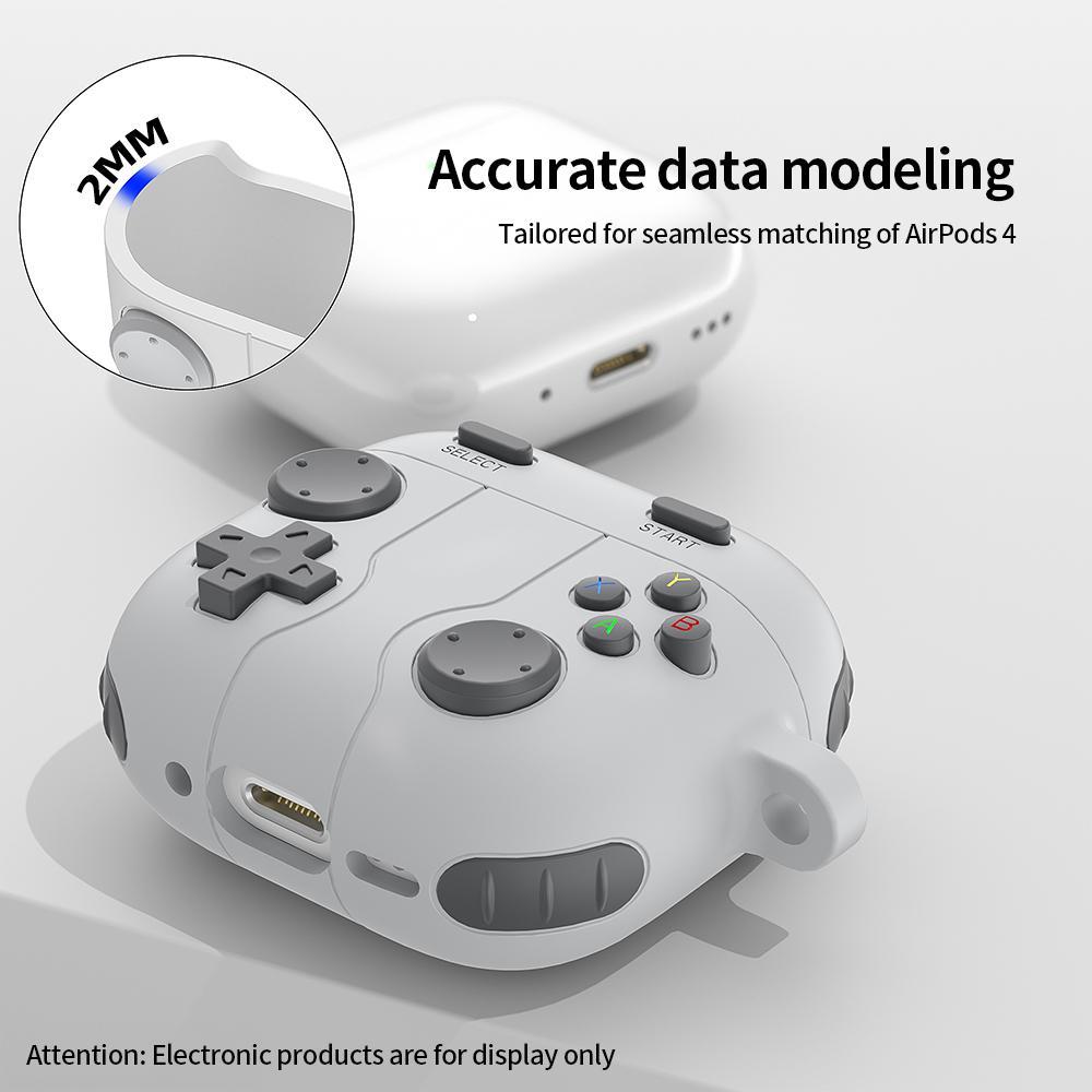 Game Console Style AirPods Pro Case With Carabiner Silicone Protective Cover For Everyday Carry 4