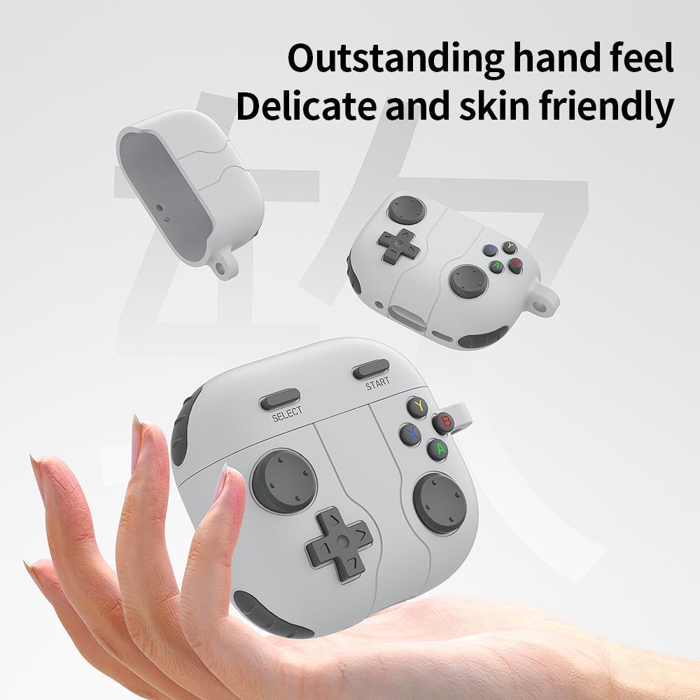 Game Console Style AirPods Pro Case With Carabiner Silicone Protective Cover For Everyday Carry 5