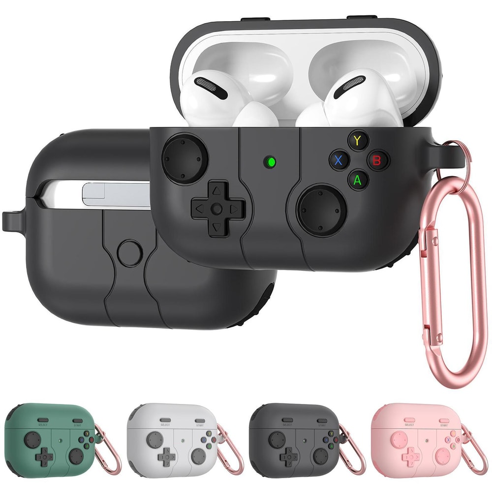 Game Console Style AirPods Pro Case With Carabiner Silicone Protective Cover For Everyday Carry 7