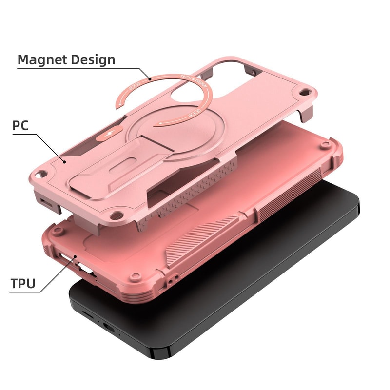 For Samsung Galaxy Armor MagSafe Holder PC Hybrid TPU Phone Case 3