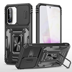 samsung galaxy case, shockproof phone case, camera protection case, magnetic ring holder case, rugged armor
