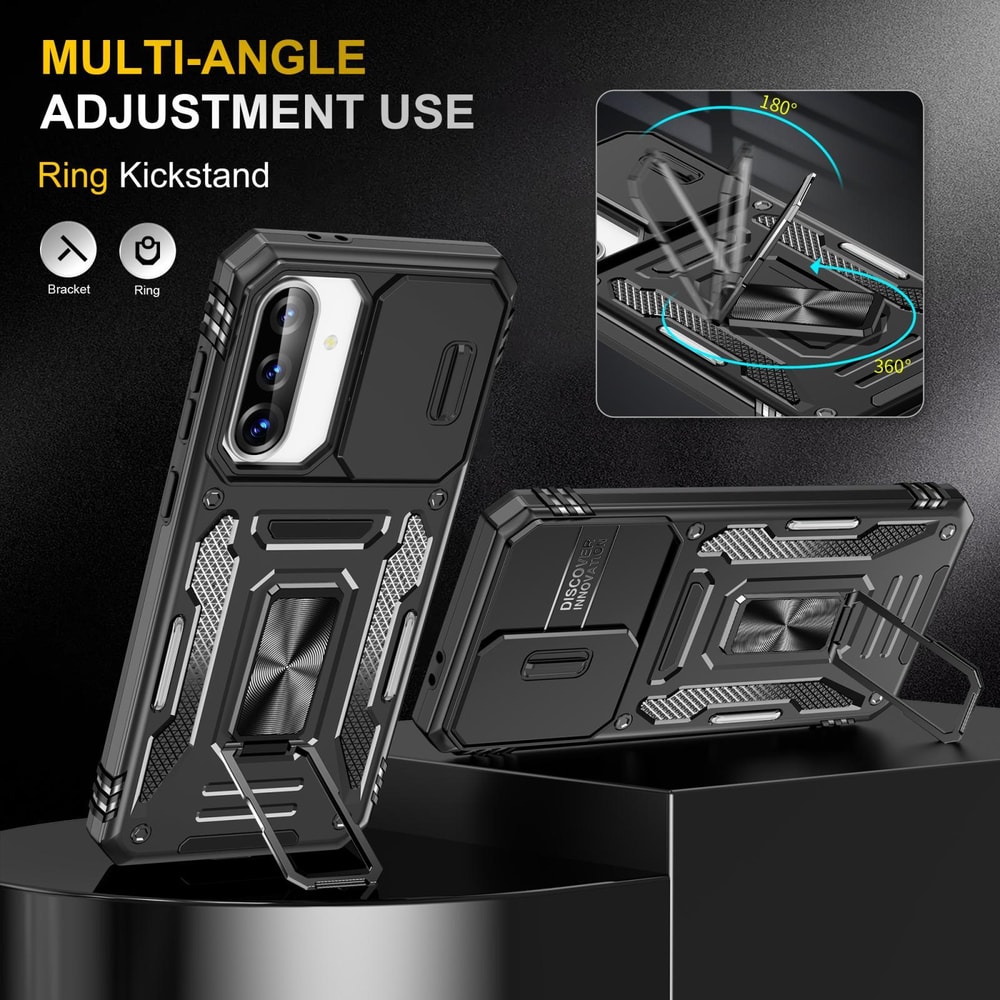 Samsung Galaxy Case Shockproof Phone Case Camera Protection Case Magnetic Ring Holder Case Rugged A 3