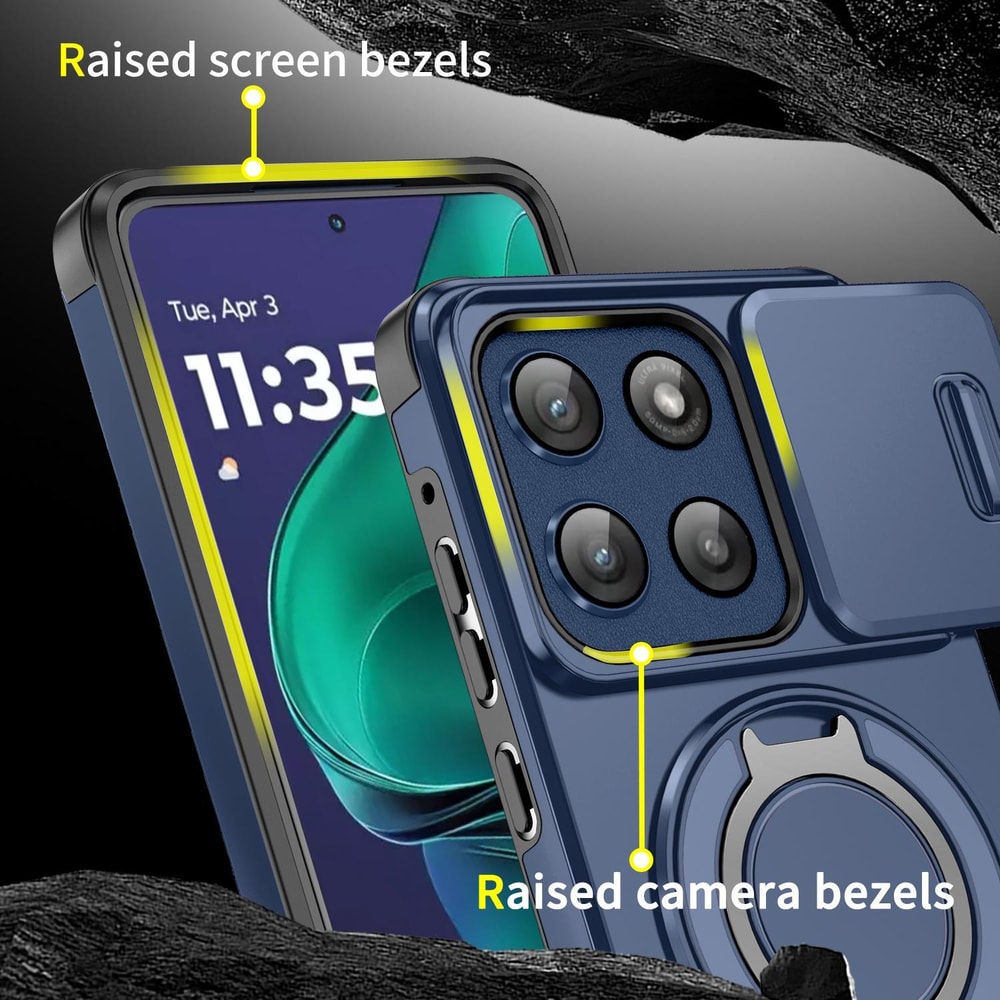 Moto G Stylus 5G Camshield Case With Ring Holder Shockproof Protective Cover 3