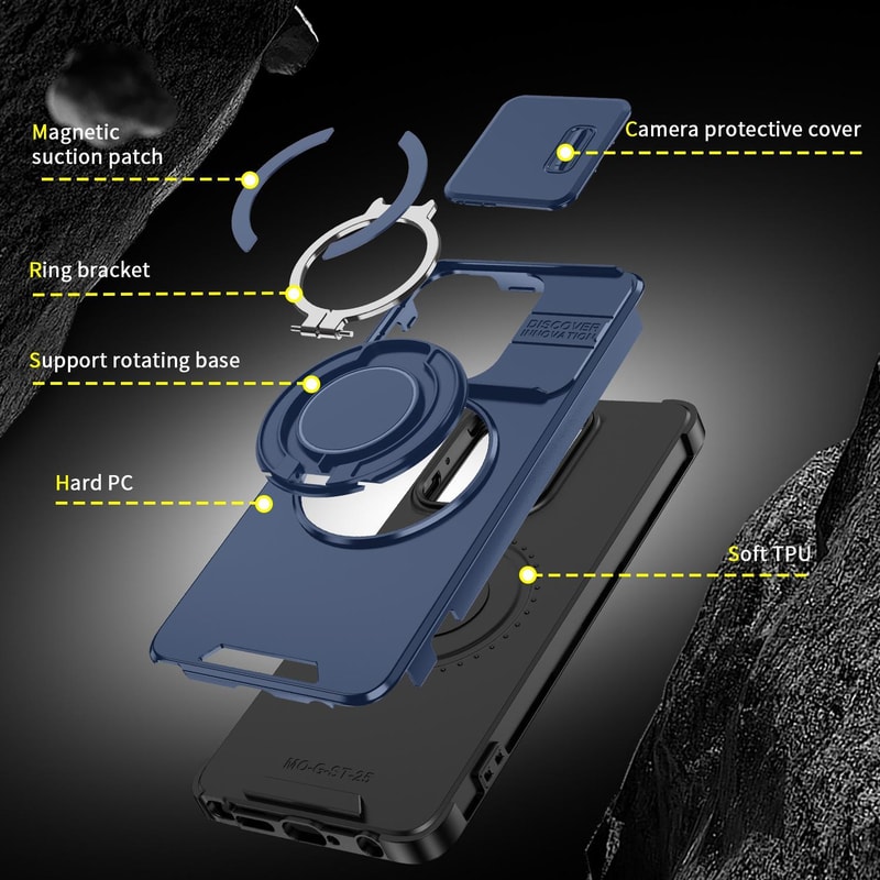 Moto G Stylus 5G Camshield Case With Ring Holder Shockproof Protective Cover 6