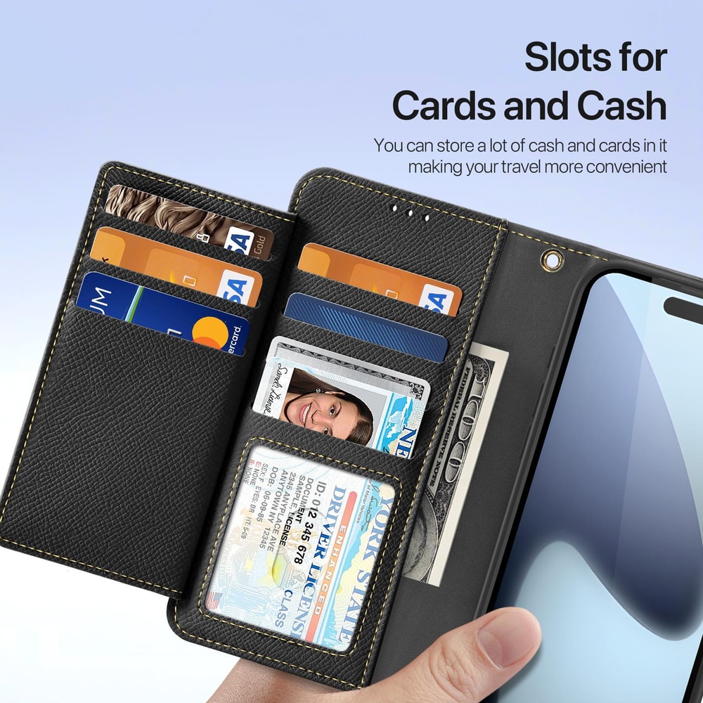 For IPhone Lawa Series 2 In 1 Wallet Zipper Detachable MagSafe Phone Case With Lanyard 3