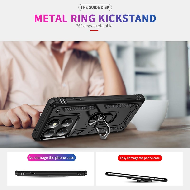 Motorola Edge Shockproof TPU PC Case With Ring Holder Kickstand Protective Cover 12