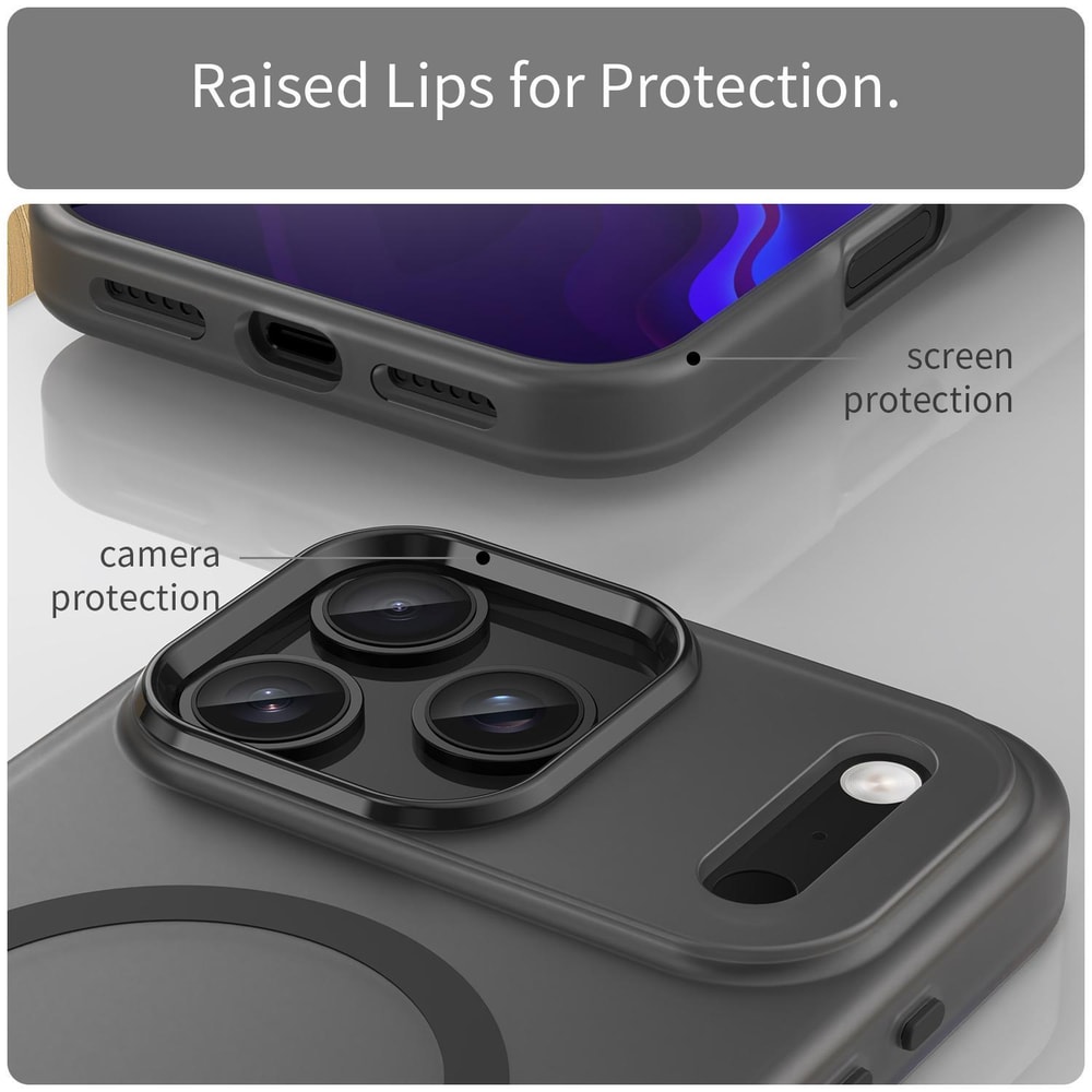 For IPhone MagSafe Frosted Translucent TPU PC Full Coverage Phone Case 4