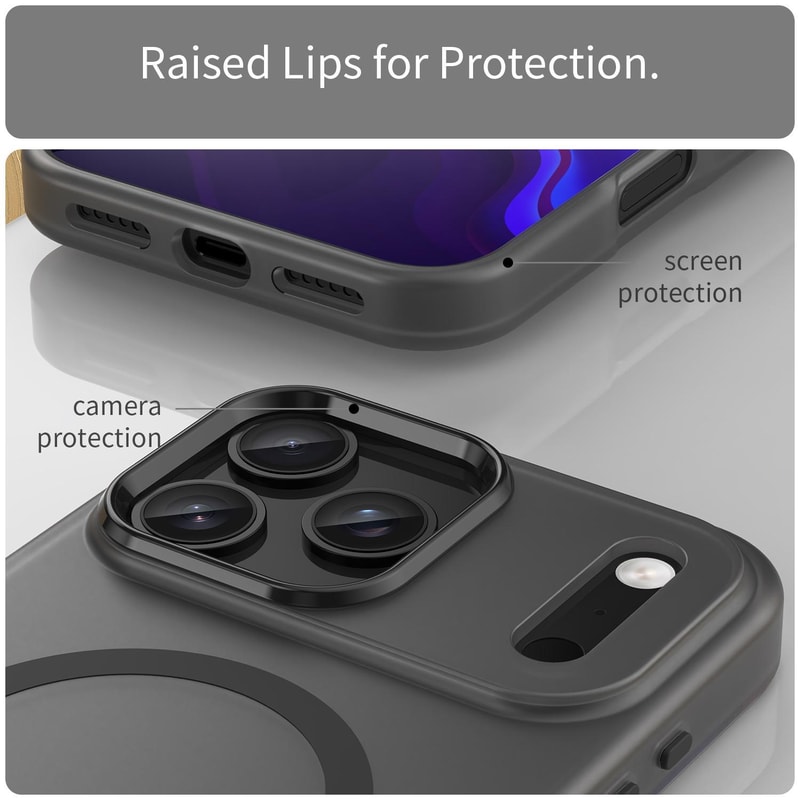 For IPhone MagSafe Frosted Translucent TPU PC Full Coverage Phone Case 4