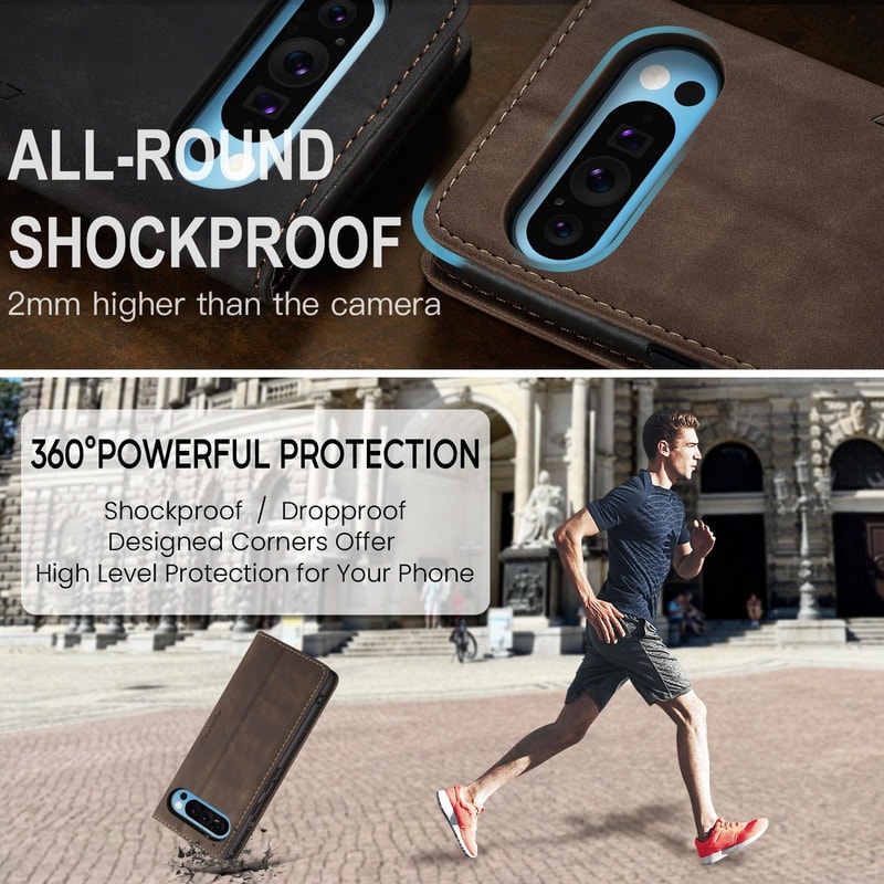 Google Pixel Wallet Flip Case Leather Stand Cover With Card Slots 4