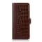 Crocodile Cowhide Leather Wallet Case with Stand for iPhone RFID Protection