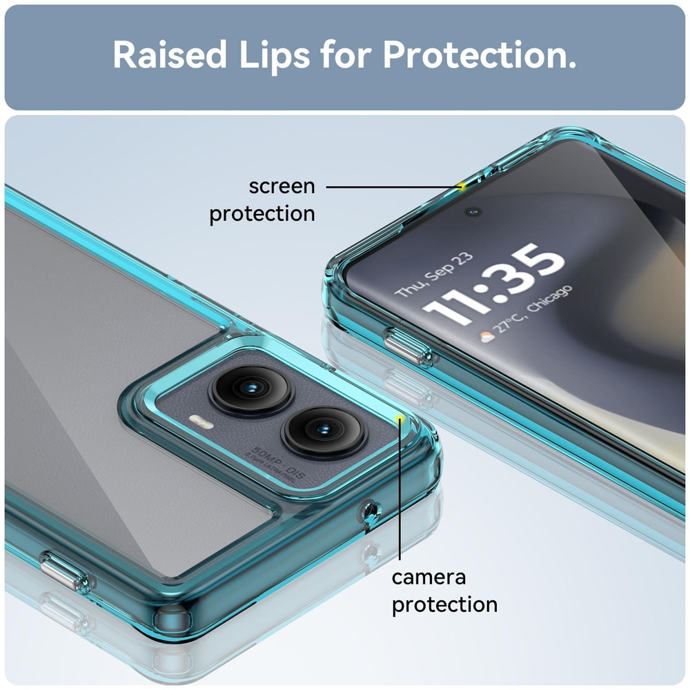 Motorola Edge 2024 protective phone case with Clear Acrylic Back & Shockproof TPU Bumper