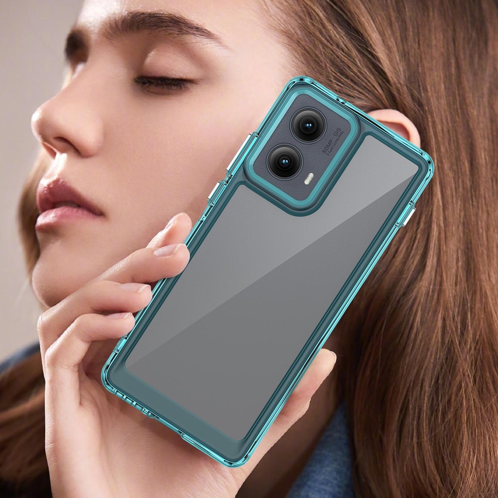 Motorola Edge 2024 protective phone case with Clear Acrylic Back & Shockproof TPU Bumper