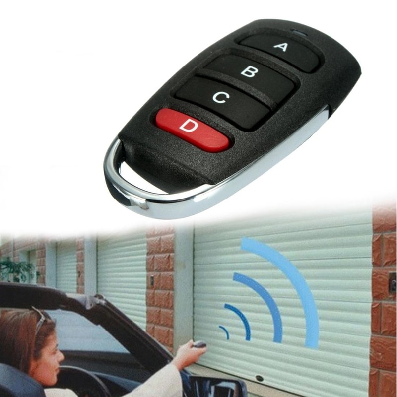 Universal 433MHz Garage Door Remote Cloner 4-Button Wireless Key Fob