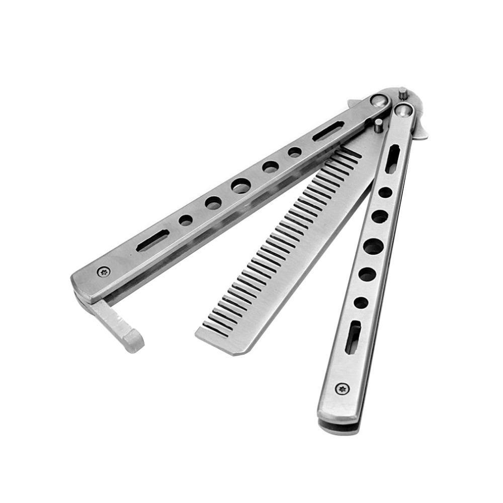 Premium Stainless Steel Butterfly Knife Practice Comb Trainer Safe Training Tool 3