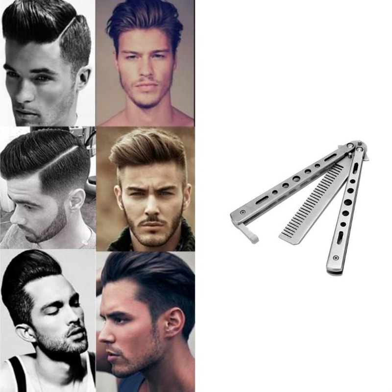 Premium Stainless Steel Butterfly Knife Practice Comb Trainer Safe Training Tool 2