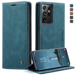 premium samsung galaxy flip leather case with card slot & stand