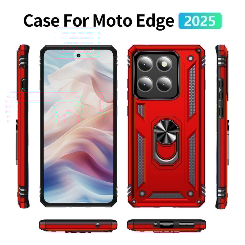 Motorola Edge 5G Shockproof Phone Case With Ring Holder Protective Cover 1
